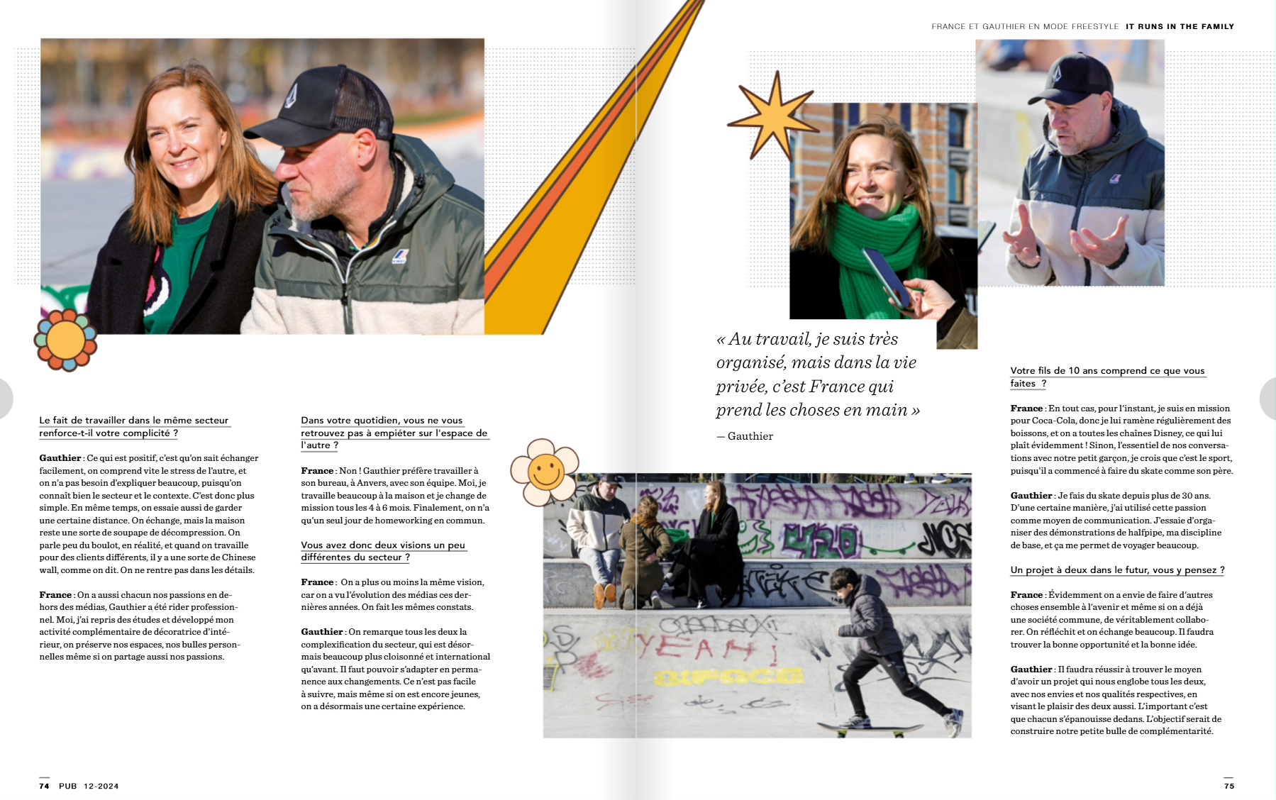 PUB magazine article 'France & Gauthier en mode freestyle', page 2